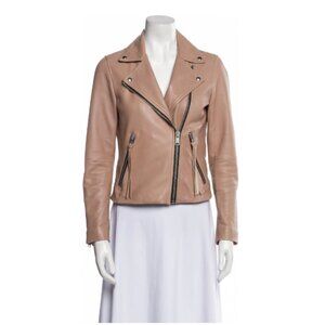 All Saints Fern Leather Biker Jacket US 4